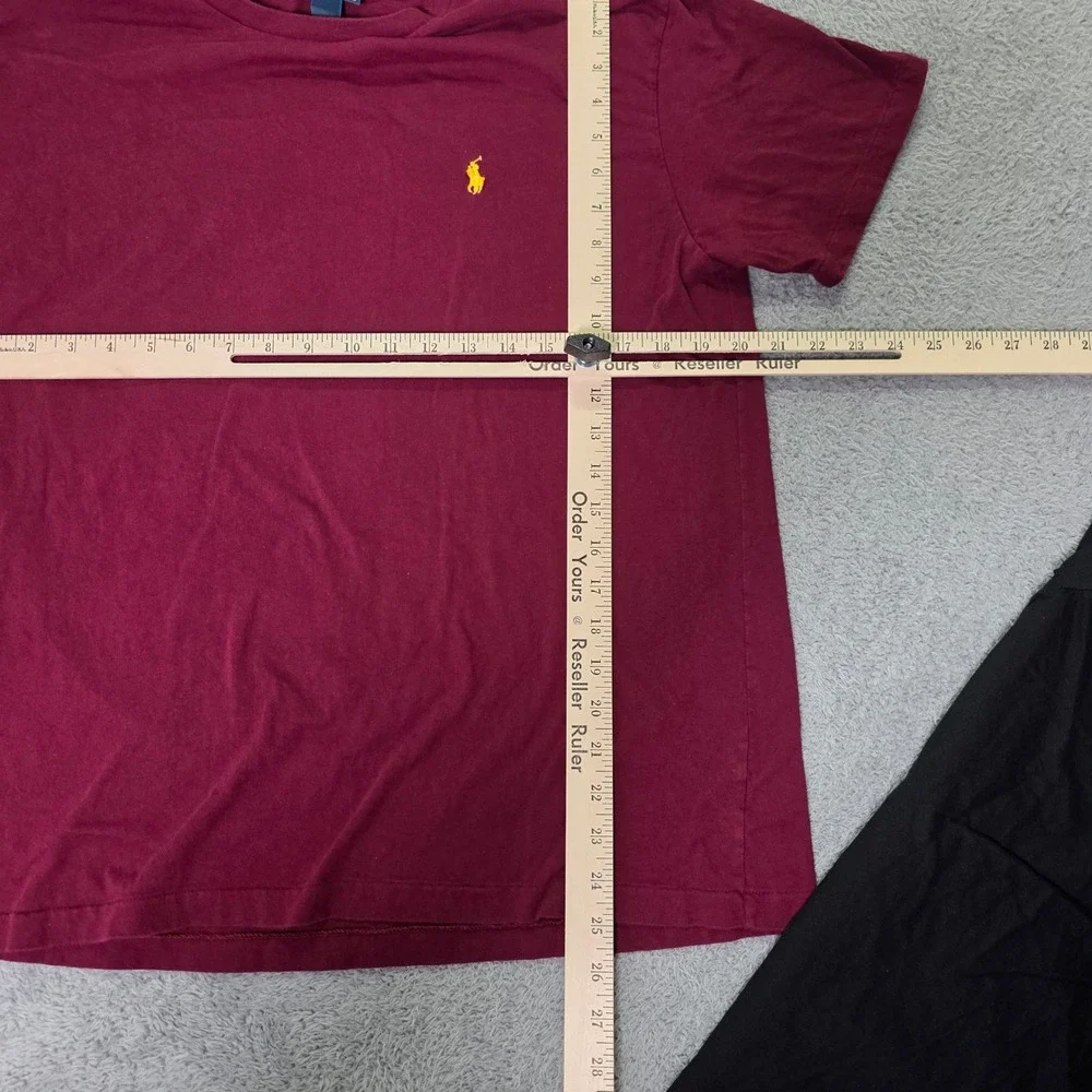 Polo Ralph Lauren Mens M T-Shirt Bundle Burgundy Black Blue Cotton Pony Logo